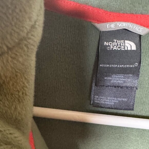 The North Face full zip sweatshirt green and coral red, women XS - Picture 4 of 6
